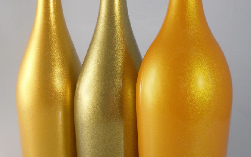 metallizzato, verniciatura, colorazione, vetro, bottiglie, vino